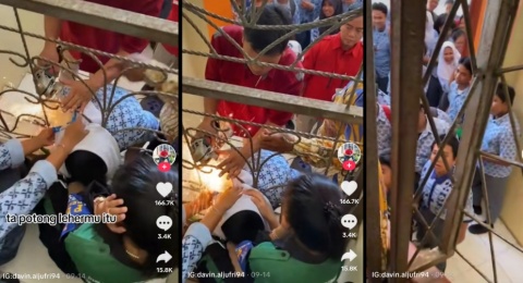 Kelebihan Bercanda, Kepala Siswi SMK ini Malah Tersangkut di Pagar Sekolah