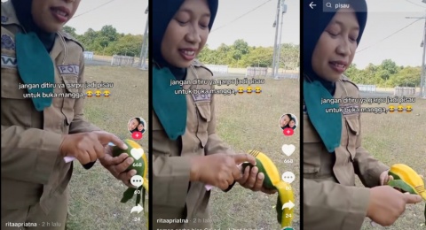 Wanita Ini Kupas Mangga Tidak Pakai Pisau, Skillnya Bikin Takjub