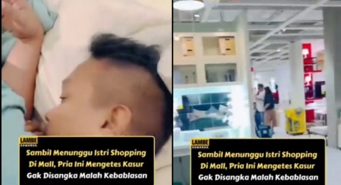 Momen Suami Ini Bikin Ngakak saat Nunggu Istrinya Belanja di Mall karena Lamanya
