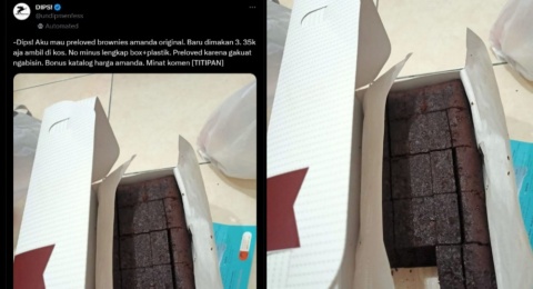 Bukan Barang, Pengguna Twitter Satu Ini Malah Menjual Brownies Bekas