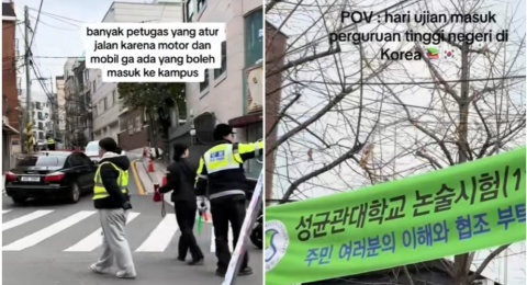 Momen Ujian Masuk Perguruan Tinggi di Korea Selatan, Netizen: Keren Banget