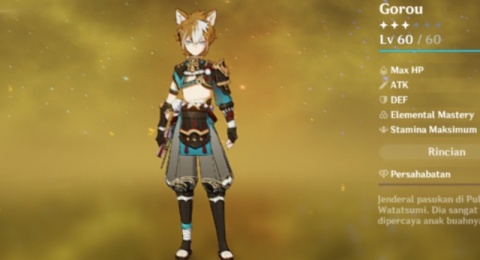 3 Material Ascension Awal yang Dibutuhkan Gorou di Game Genshin Impact