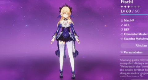 3 Material Ascension Awal yang Dibutuhkan Fischl di Game Genshin Impact
