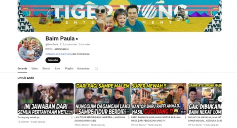 YouTube Baim Paula.