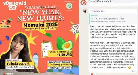 Ajak Komunitas Terapkan Kebiasaan Positif, Yoursay Adakan Kelas New Year, New Habbit