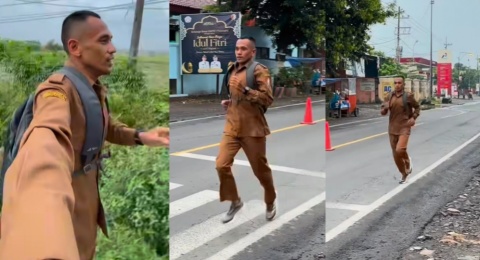 Bye-bye Polusi! Kisah Inspiratif Pak Zaki yang Pilih Lari 4 KM ke Sekolah Demi Efisiensi Bensin