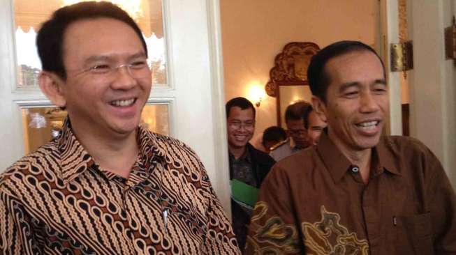 Joko Widodo (Jokowi) dan Basuki Tjahaja Purnama (Ahok) saat masih menjadi Gubernur/wakil gubernur DKI Jakarta. [suara.com/Bagus Santosa]