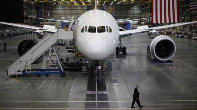 Suasana pabrik pesawat Boeing 787 Dreamliner di Evereet, Washington, beberpa waktu lalu. [Reutres/Jason Reed]