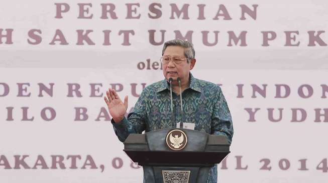 Presiden SBY meresmikan RS Umum Pekerja di KBN Cakung-Cilincing, Jakarta Utara, Selasa (8/4). [Rumgapres/Abror]