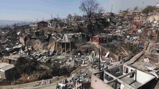  500 Rumah Hangus dalam Kebakaran di Valparaiso, Chile