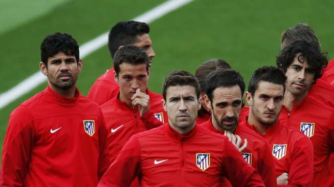 Jelang leg pertama semifinal Liga Champions, punggawa Atletico berlatih di Majadahonda [Reuters/Susana Vera]