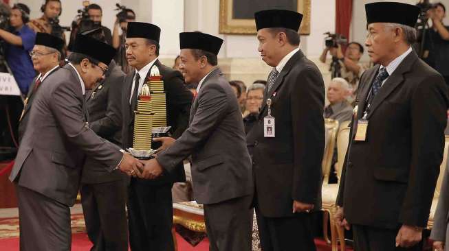 Peringatan Hari Otonomi Daerah ke-18 Tahun 2014 di Istana Negara, Jakarta, Jumat (25/4). [Rumgapres/Abror]