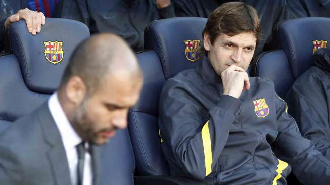 Tito Vilanova di Stadion Camp Nou, Barcelona, 20 Mei 2012. [Reuters/Albert Gea]