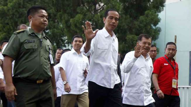 Calon Presiden Joko Widodo dan Calon Wakil Presiden Jusuf Kalla menjalani pemeriksaan kesehatan di RSPAD Gatot Soebroto Jakarta, Kamis (22/5). [suara.com/Adrian Mahakam]