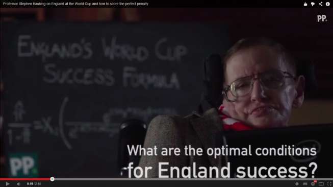 Video: Stephen Hawking Bantu Inggris Juarai Samba 2014