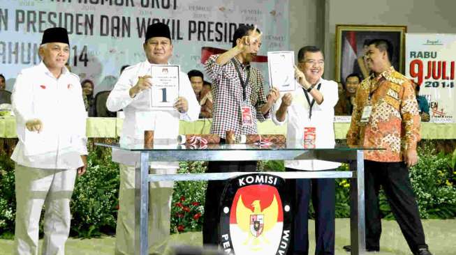 Prabowo-Hatta Nomor Urut 1, Jokowi-JK Nomor 2