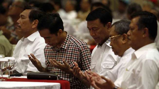 Silaturahmi keluarga besar purnawirawan perwira TNI dan POLRI dengan Capres Joko Widodo di Balai Kartini, Jalan Gatot Subroto, Jakarta, Selasa (3/6). [suara.com/Adrian Mahakam]