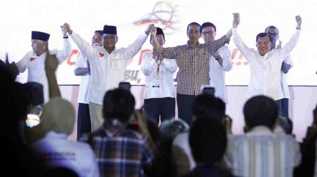 Deklarasai pemilu damai dan berintegritas di Hotel Bidakara Jakarta, Selasa (3/6). [suara.com/Adrian Mahakam]