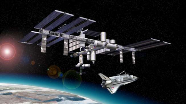 Ilustrasi stasiun luar angkasa internasional (ISS) [Shutterstock).