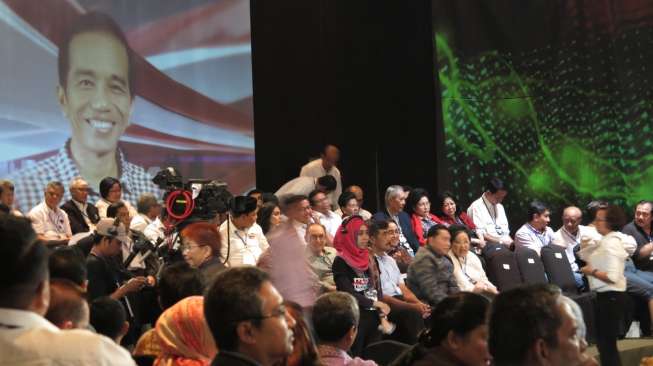 Debat calon presiden Prabowo dan Jokowi di Hotel Gran Melia, Jakarta, Minggu (15/6). [suara.com/Bagus Santosa]