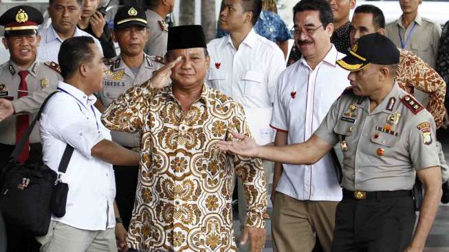 Prabowo Subianto di KPK [suara.com/Adrian Mahakam]