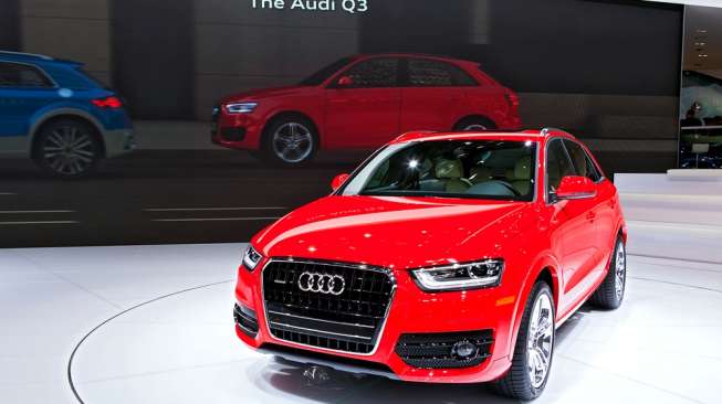 Audi Q3 di sebuah pameran di Detroit.