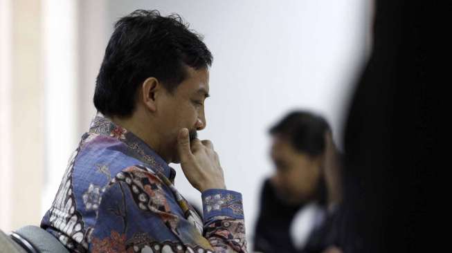 Mantan Menteri Pemuda dan Olahraga Andi Alfian Mallarangeng menjalani sidang pembacaan putusan di Pengadilan Negeri Tipikor Jakarta, Jumat, (18/7). [suara.com/Adrian Mahakam]