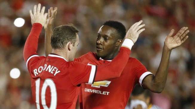 Pertandingan Los Angeles Galaxy dengan Manchester United di Piala Chevrolet di Rose Bowl, California, Kamis (23/7). [Reuters/Lucy Nicholson]