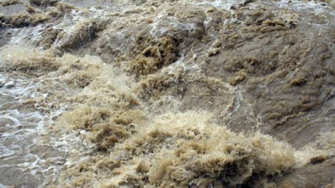 Hamil Tua, Perempuan Ini Berenang Seberangi Sungai Banjir