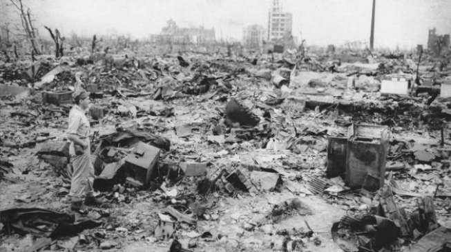 Kota Hiroshima setelah diterjang bom atom. (upi.com)