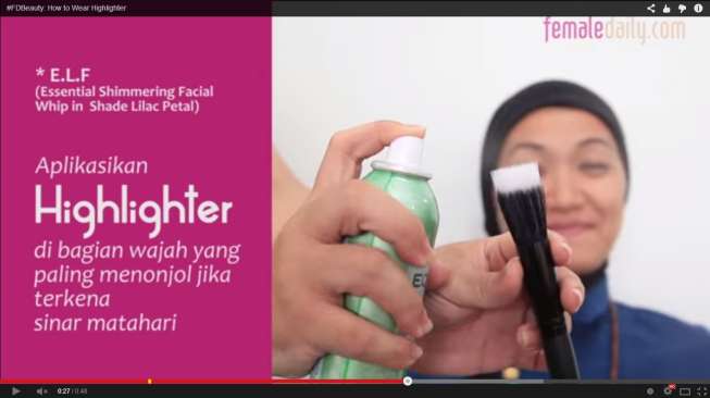 Video Kecantikan: Cara Mengaplikasikan Highlighter