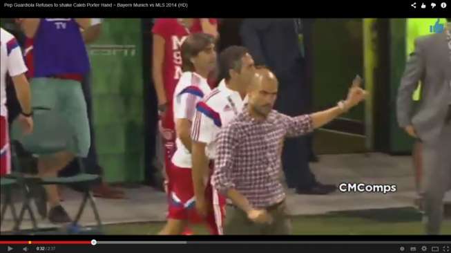 Video: Kalah, Guardiola Tolak Jabat Tangan Pelatih MLS All-Star