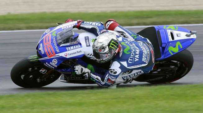 Jorge Lorenzodi  MotoGP di Indianapolisi, Amerika Serikat, Minggu (10/8). [Reuters/Brent Smith]