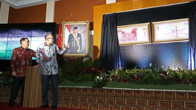 Bank Indonesia meresmikan Penerbitan Uang Negara Kesatuan Republik Indonesia (NKRI) di Gedung Bank Indonesia, Jakarta, Senin (18/8). [suara.com/Kurniawan Mas'ud]