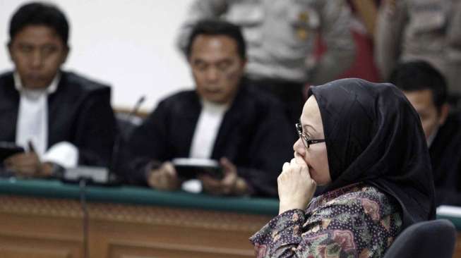 Pengadilan Tindak Pidana Korupsi hari ini menggelar sidang pembacaan putusan vonis tersangka kasus suap Pilkada Banten Ratu Atut Chosiyah di pengadilan Tipikor Jakarta, Senin (1/8). [suara.com/Kurniawan Mas'ud]