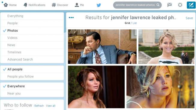 Twitter Tutup Semua Akun Penyebar Foto Bugil Jennifer Lawrence