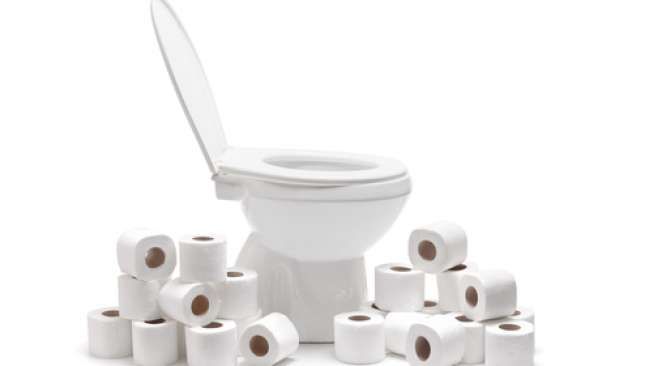 Ilustrasi toilet dan tisu toilet. (Shutterstock)