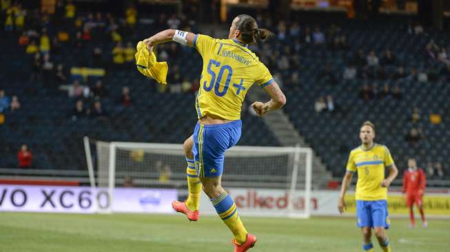 Cetak Dua Gol Kemenangan Swedia, Ibrahimovic Ukir Rekor