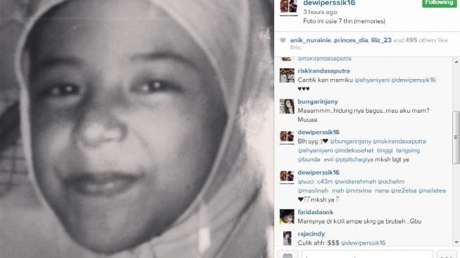 Ini Wajah Dewi Perssik saat Usia 7 Tahun