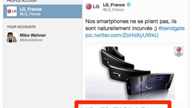 Sindir iPhone 6 di Twitter, LG Justru Berkicau via iPhone