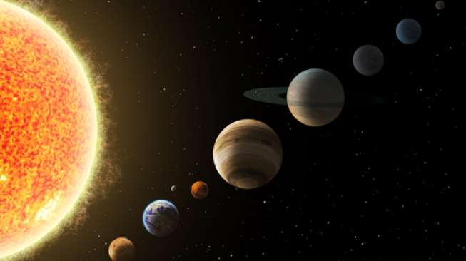 Ilustrasi planet di tata surya (Shutterstock).