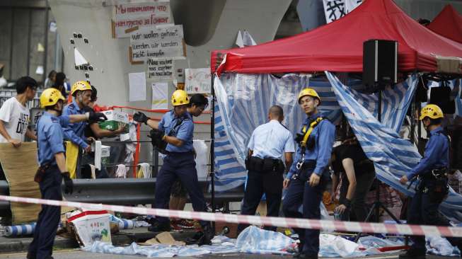 Demonstran Hongkong Tinggalkan Lokasi Unjuk Rasa