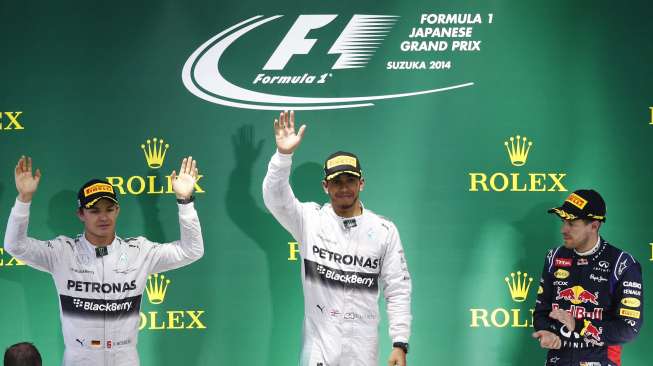 Hamilton Juara di Balapan Basah GP Jepang 