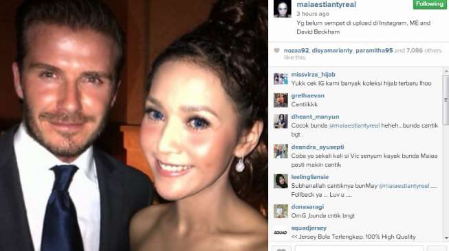 Maia Estianty Tampilkan Foto Bareng David Beckham