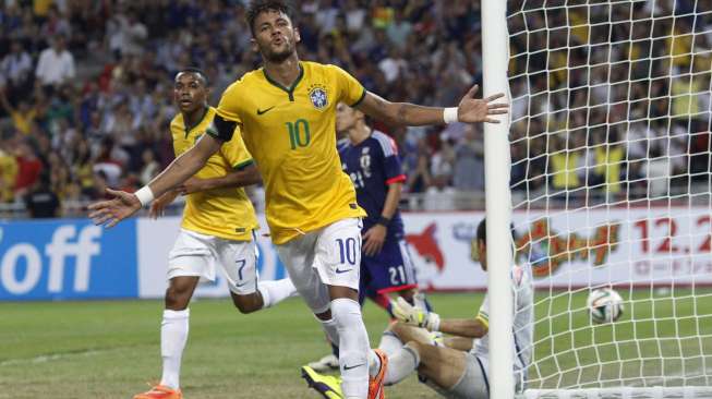 Empat Gol Neymar Bantai Jepang  