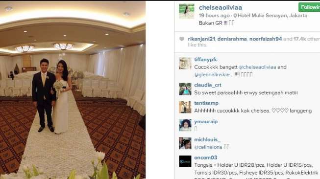 Chelsea Olivia dan Glenn Alinskie Pamer Foto 'Pernikahan'