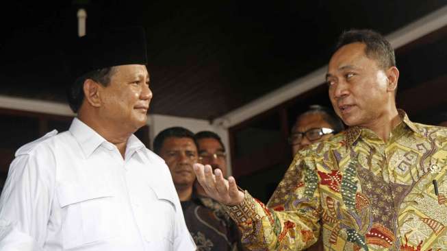 Pimpinan MPR RI menemui Ketua Dewan Pembina Partai Gerindra Prabowo Subianto di Jakarta, Jumat (17/10). [suara.com/Kurniawan Mas'ud]