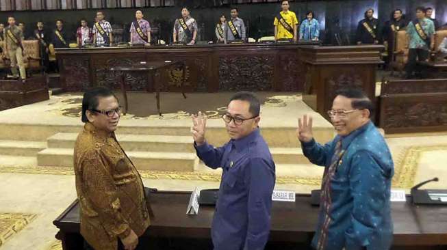 MPR menggelar geladi kotor untuk proses pelantikan presiden dan wakil presiden terpilih pada 20 Oktober mendatang, di Gedung Gedung DPR/MPR, Jakarta, Jumat (17/10). [suara.com/Bagus Santosa]