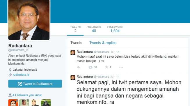 Sebelum Dilantik Menkominfo Bikin Akun Twitter