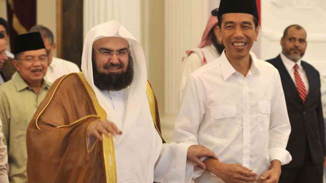  Imam Masjidil Haram Sheikh Abdurrahman As-Sudais seusai pertemuan di Istana Merdeka.